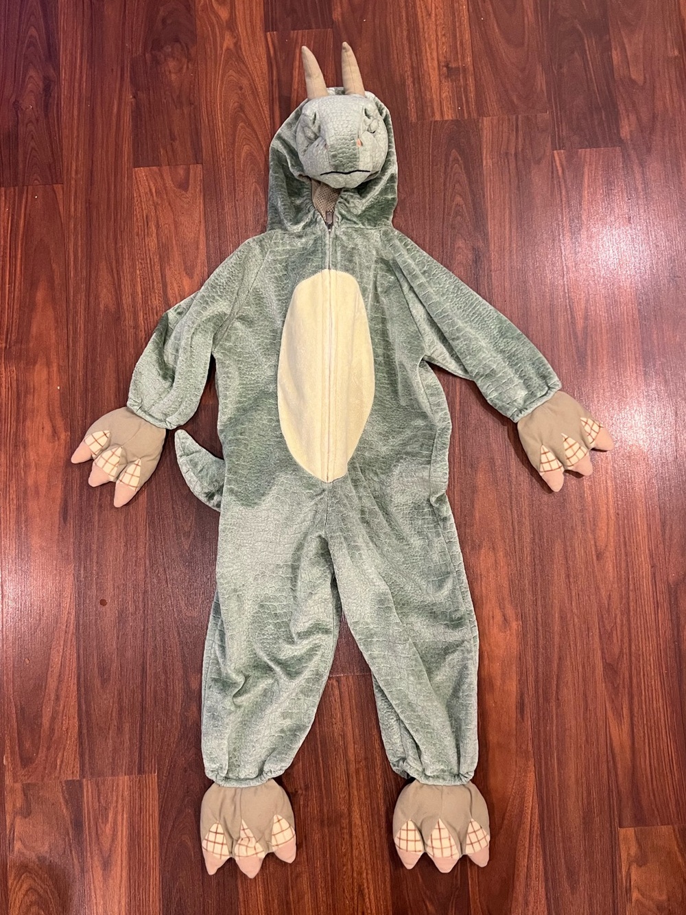 Kids Green Dragon / Dinosaur / Lizard Costume - Hooded Onesie